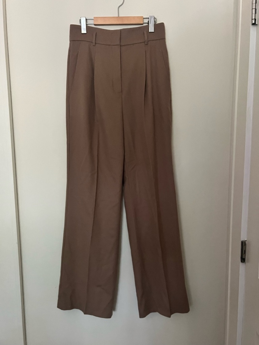 MaxMara Brown High-Waist Wide-Leg Trousers